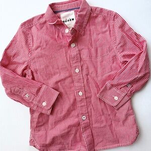 Mini Boden Kids size 3/4 Red Striped Shirt